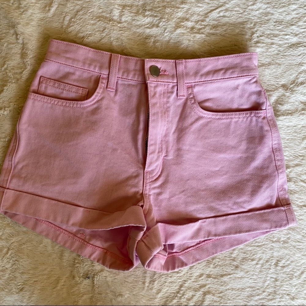 American Apparel bubble gum high waisted shorts